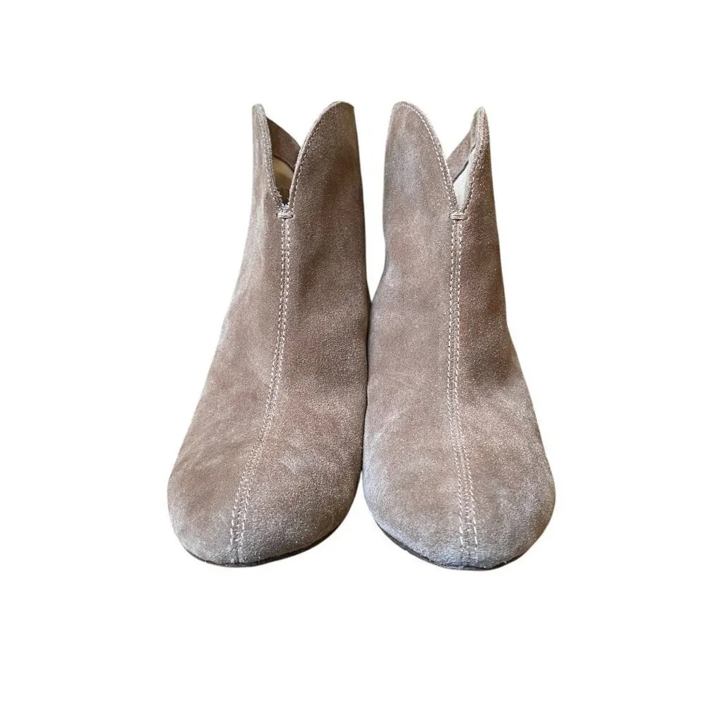 Splendid Paige Suede Western Heeled Ankle Bootie Brown - size 10